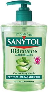Sanytol - Jabón de Manos Hidratante, Protege, Limpia e Hidrata, con Aloe Vera y Té Verde - 500 ml