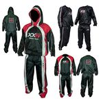 XXR Heavy Duty Sweat Suit Sauna Exercise Gym Suit Fitness weight loss and hooded (Black, Medium)