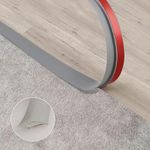 Trimold Carpet to Tile Floor Transition Strip, Grey Self-Adhesive Threshold Edging Trim (Length 3m, Cover Thickness Within 5mm)