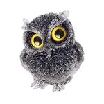 mookaitedecor Black Obsidian Crystal Owl Figurine Ornament Black Owl Gift for Men Women Cute Room Decor Reiki Healing Crystal Animal Gift, Resin Stone Animal Sculpture Statue Good Luck Pocket Charm