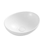 Bathroom Vessel Sink, Eridanus 16" x 13" White Vessel Sink Oval Bathroom Sink Porcelain Ceramic Vessel Sinks for Bathroom Vanity Sink Above Counter Art Basin