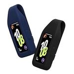 kwmobile 2x Clip Holders Compatible with Huawei Band 10/9 / 8 - Clip-On Holder Replacement Set - Black/Dark Blue
