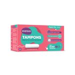 Evereve Tampons, 100% Organic Cotton, For Regular Menstrual flow, 16 pcs, Super absorption, Safe, Soft & Comfortable, Stain-free periods, Rash-free, Prevents odour, FDA approved, Biodegradable