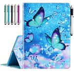 iPad Mini Case, iPad Mini 2 Case, iPad Mini 5 Case, iPad Mini 3/4 Case, Ciaoye Multi-Angle Viewing Folio Smart Leather Cover with Auto Sleep/Wake for iPad Mini 1/2/3/4/5 7.9" Tablet, Blue Butterfly