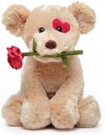 Bearington Conner Cuddlesmore The Valentine's Stuffed Animal, 11 Inch Stuffed Animal Dog, Ideal for Valentine's Day Gifts