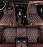 NEXTA Premium Nappa Luxury Leather with Grass Mat Complete Set || 100% Waterproof and Washable||7D Cars Floor Mats for Jeep Cherokee | Color : (Coffee)
