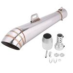 Motorcycle Exhaust Pipe Muffler Silencer Stainless Steel Motorcycle Universal Exhaust Tail Pipe Muffler Tailpipe Tip Noise Eliminator+akrapovic+51mm exhaust+exhaust cafe racer +Auto