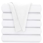 Oakias Twin Flat Sheets White – Pack of 6 Top Sheets for Bed – Soft Brushed Microfiber Fabric – Shrinkage & Fade Resistant – Ideal for Hotels and Hospitals – Machine Washable