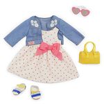 Our Generation Bright as the Sun Outfit – Deluxe Jacket and Dress Combo Outfit for 18-inch Dolls – 5 Piece Clothing and Accessory Set