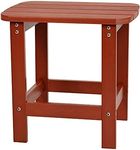 Flash Furniture Charlestown Poly Resin Adirondack Side Table - Red - All-Weather - Indoor/Outdoor