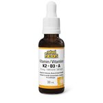 Natural Factors Vitamin K2 + D3 + A liquid drops, 30ml, Easy-to-Take Liquid, 120 Doses per Bottle, 50mcg/1000iu/500iu, Supports Immune Health, Bone & Teeth Health, Vegetarian