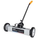 NEIKO 53415A 18” Rolling Magnetic Sweeper with Wheels, 45 Pound Capacity, Adjustable Handle & Floor Magnet Clearance Height, Metal Pick Up and Nail Magnet, Floor Sweeper for Construction, Shop, Etc.