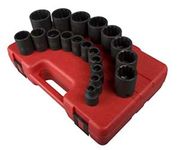 Sunex 2819 1/2-Inch Drive 12-Point SAE Impact Socket Set, 19 Piece