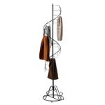 MyGift Freestanding Black Metal Spiral Design 25 Ring Scarf Hanger Organizer/Retail Store Display Stand Rack