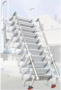 Attic Staircase Manual Attic Stair Wall Mounted Folding Ladder Telescopic Loft Stairs Forged Aluminum Alloy Attic Ladder with Handrails(White,2.5-2.75m)