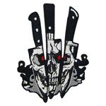 ZEGINs The Skull Daggers Patch Embroidered Applique Badge Iron On Sew On Emblem