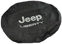 Mopar 82207586AC Tire Cover 'Black Denim Tire Cover, fits P235/70R16 and P235/65R17 Tires, with Bright Silver Jeep Liberty Logo'