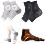 2 Pairs Neuropathy Socks for Men and Women, Neuropathy Foot Pain Relief Compression Socks (CA/US, Alpha, X-Large, Regular, Regular, Black + Grey)