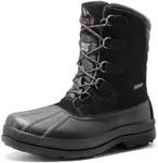 NORTIV 8 Men's Insulated Waterproof Work Winter Snow Boots 170390 M Black Size 10.5
