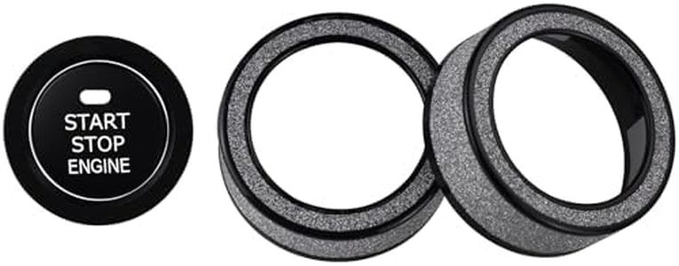 HDUFC for Toyota Rav4 2025 2024 2023 2022 2021 2020 2019 Shiny Crystal air Conditioner knob Cover, one-Touch Start Button Decorative Ring 4-Piece Set (Black)