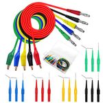 20Pcs Back Probe Kit, Linkstyle Automotive Back Probe Test Lead Set, 15Pcs 30V Back Probe Pins & 5Pcs 4mm Banana Plug to Copper Alligator Clip Test Wires for Car Repairing Diagnostic Circuit Testing