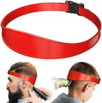 AOMGD Neckline Shaving Template and Adjustable Hair Trimming Guide,DIY Self Haircutting System, Shaving and Keeping a Clean and Straight Neck Hairline,Easy Use Tool Soft Portable (Red)