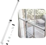 SECURITYMAN Sliding Door Security Bar-Child Proof Sliding Door Lock Bar with Anti Lift Lock - Fits Most Doors & Windows - Adjustable Patio Door Security Bar (18.75"- 51.1") - White