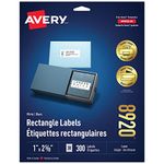 AVERY Address Labels with Easy Peel for Laser/Inkjet Printers, 1" x 2-5/8", White, Rectangle, 300 Labels, Permanent (8920) Made in Canada