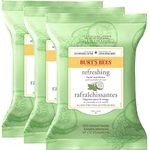 Burt's Bees Facial Cleansing Towelettes, Cucumber and Sage, 30 Wipes, 3 Count, Value Pack