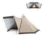 Naturehike hot Tent, 5-8 Person Winter Camping Teepee Tent with Stove Jack and Inner Tent, Hot Tipi Tent for Hunting, Cooking,Backpacking Hot Shelter, 4Season Camping Tent for Cold and Warm Weather