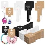 Tanstic 150Pcs Self Adhesive Bracelet Display Cards, 1.57 x 3.93 Inch Necklace Display Cards Jewelry Packaging Selling Cards for Keychain Earring Necklace Hairband Display (Brown/Black/White)