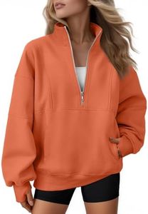 AUTOMET Women's Quarter Zip Oversized Sweatshirt Fleece Mock Neck Pullover