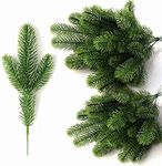 Feizeisun 60pcs Artificial Pine Branches Green Leaves Needle Garland Christmas Pine Needles Faux Pine Picks Xmas Plastic Pine Tree Branches Fake Greenery for DIY Craft Wreath Christmas Home Decor