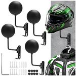 Torolle 4 Pack Motorcycle Helmet Holder Wall Mount, 180° Rotation Helmet Rack Hanger Lightweight Aluminium Alloy with Hooks for Racing Coat Suit, Bike Rugby Baseball Helmet