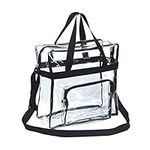 SARVERTIC Clear Tote Bag Transparent Bag Large Toiletry Bag Clear Crossbody Bag with Adjustable Shoulder Strap and Zipper Closure, Perfect for Stadium, Work, Sports Games, Concert