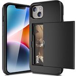 ACOCOBUY Compatible with iPhone 14 Case Shockproof Wallet Case for iPhone 14 Case with Card Holder Protective Dual Layer Armor Phone Case Rubber Bumper Cover for iPhone 14 Card Holder Slot Case Black