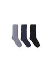 Barefoot Dreams Women's CozyChic 3-Pair Sock Set, Black Multi, One Size