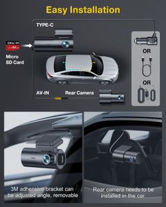 GKU 4K Dual Dash Cam with WiFi and GPS – Front and Rear Camera
