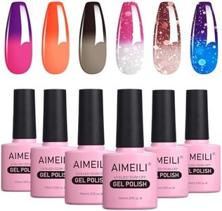 AIMEILI Temperature Color Mood Changing Gel Nail Polish, Hema Free, Cruelty Free, Vegan, Chameleon Gel Set Of 6pcs X 10ml- Kit Set 13