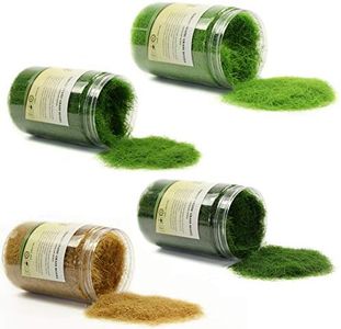 CFA4 4 x 300ml Mixed 12mm Static Grass Terrain Powder Green Grass Fairy Garden Miniatures Landscape Artificial Sand Table Model Railway Layout