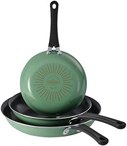 Tramontina 3 Pk Porcelain Enamel Fry Pans - Sage