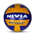 Nivia Spotvolley/Leather Pasted Volleyball/18 Panel/for Indoor/Outdoor Surfaces/Match Ball/for Men/Women/Size - 4 (Multicolour)