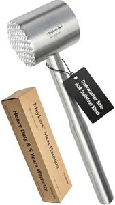 Meykers Meat Tenderizer Mallet | Dishwasher Safe | All 304 Stainless Steel | Perfect Weight | Meat Hammer Pounder Flattner Beater | for Steak Beef Chicken Pork | Kitchen Tool for Cooking