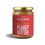 Organic Smooth Peanut Butter by Sun & Seed - 500g - Smooth Nut Butter - Plant Based - High in Protein - Made From 100% Organic Peanuts - Palm Oil Free - Vegan Butter