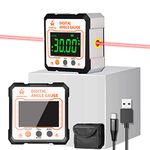 Digital Angle Finder with Electronic Laser，3-in-1 Angle Finder-Electronic Level&Laser Level-Rechargable Digital Angle Gauge Magnetic,Digital Level Box/Protractor for Table&Miter Saw with Fabric Bag