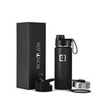 IRON °FLASK Sports Water Bottle - 18 Oz, 3 Lids (Spout Lid), Vacuum Insulated Stainless Steel, Modern Double Walled, Simple Thermo Mug, Hydro Metal Canteen