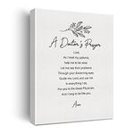 Doctor Prayer Gifts for Women Men, A Doctor's Prayer Poster Canvas Wall Art Painting Ready to Hang for Home Office Decor - Doctor Christian Prayer Gifts - Easel & Hanging Hook 11.5x15 Inch