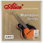 Alice 2 Pack Mandolin Strings 4 String Set Medium (11-40) Plated Steel and Silver-Plated Copper Alloy with Anti-Rust Coating, (AM05)
