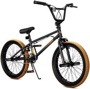 KORIMEFA 20 inch Freestyle BMX Bike, Trick Bicycle for Boys Girls Ages 8-12 with 4 Pegs and Guro