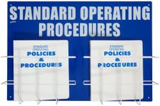 Brady SM682A Heavy-Duty Poly, White on Blue Color Double Standard Operation Procedures Center, Legend "Standard Operating Procedures"